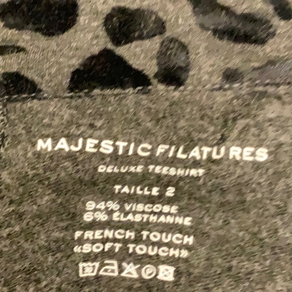 Majestic Filatures Black and Gray Leopard Stretchy Moto Jacket with Zippers (S) - Picture 6 of 7